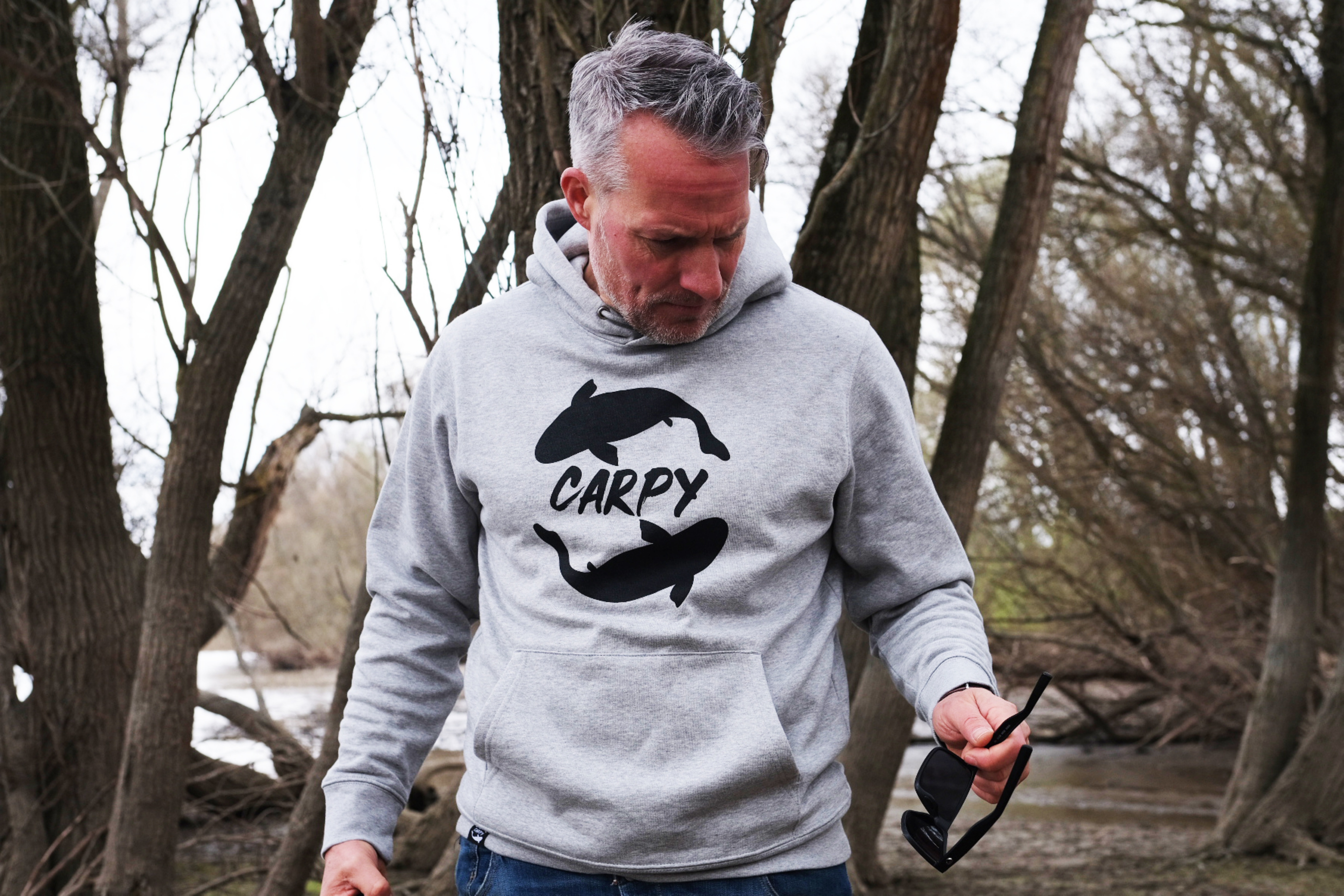 Hoodie - Carpy Logo - grau